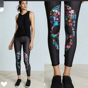 Terez Gemstone Crystal Skull Leggings Small